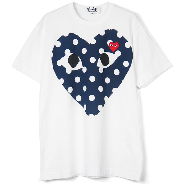 自营comme des garcons 川久保玲play男款波点大心 白色 m