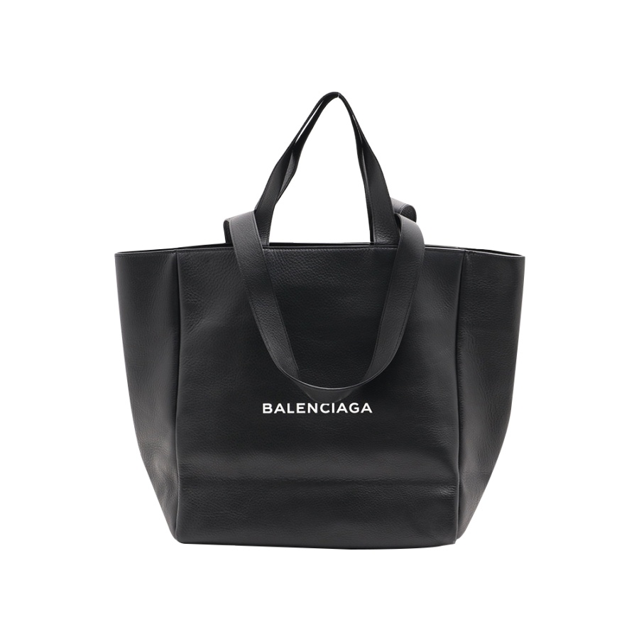 自营【古着】balenciaga 巴黎世家 logo字母印花托特包(皮革) 黑色