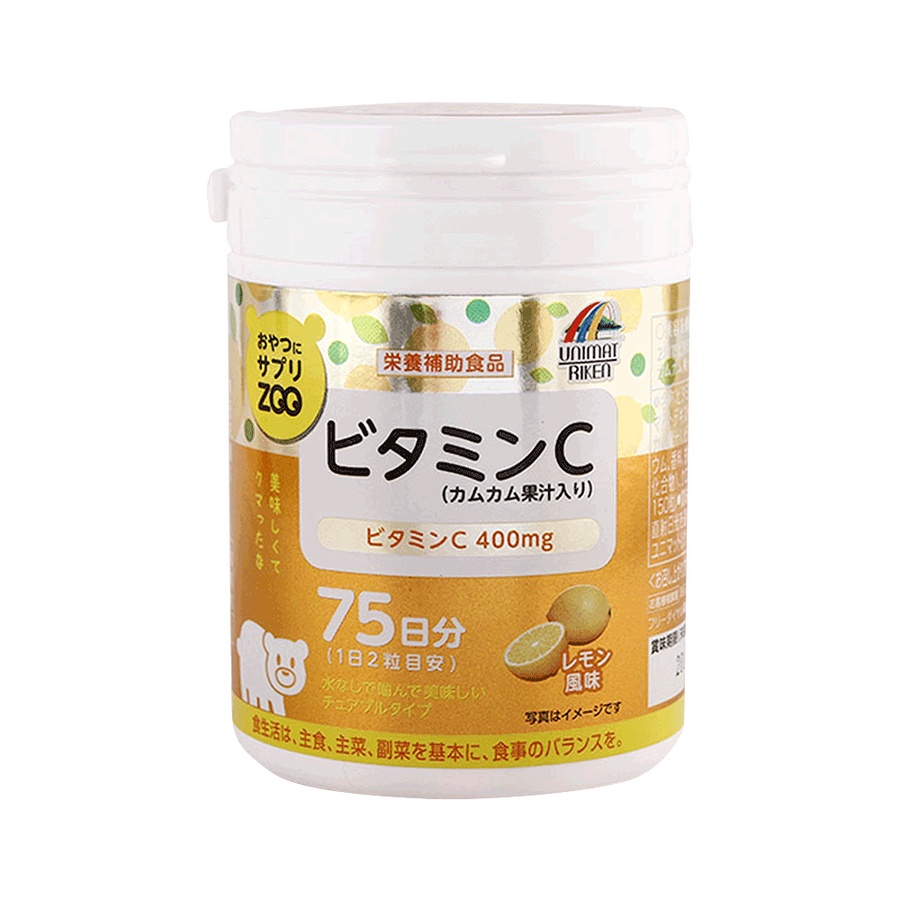 自营unimat riken zoo营养补充咀嚼片 维生素c 150g(1g×150粒)