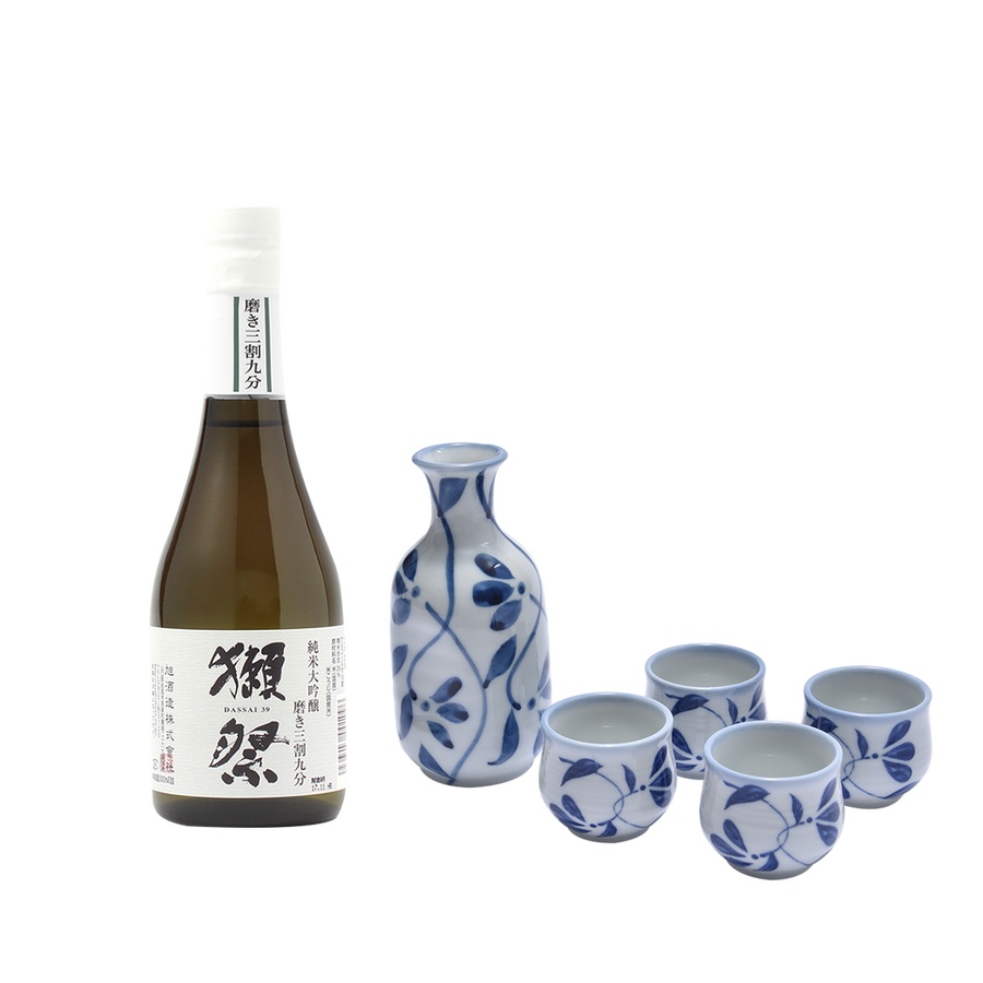 dassai 獭祭 纯米酿造日本酒 三割九分 酒壶清酒组合(古染唐草)