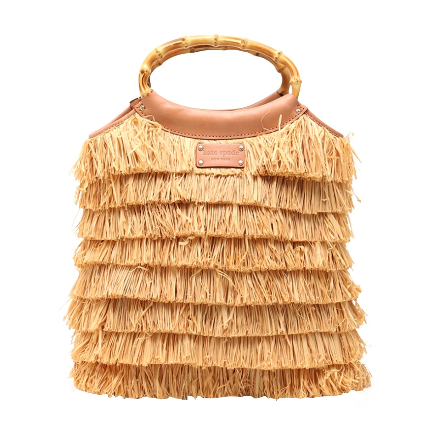 kate spade 凯特·丝蓓 hula ida natural canvas tote 手提包 麦秆