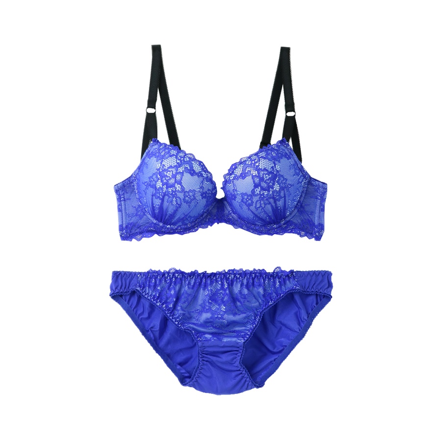 自营fran de lingerie 芙兰 蕾丝皇后 内衣套装 蓝色 f65