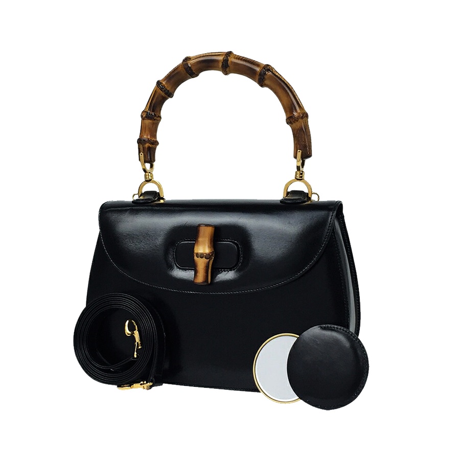 自营【古着】gucci 古驰 竹柄两用手提包(竹子×皮革) 黑色 (二手)(ab