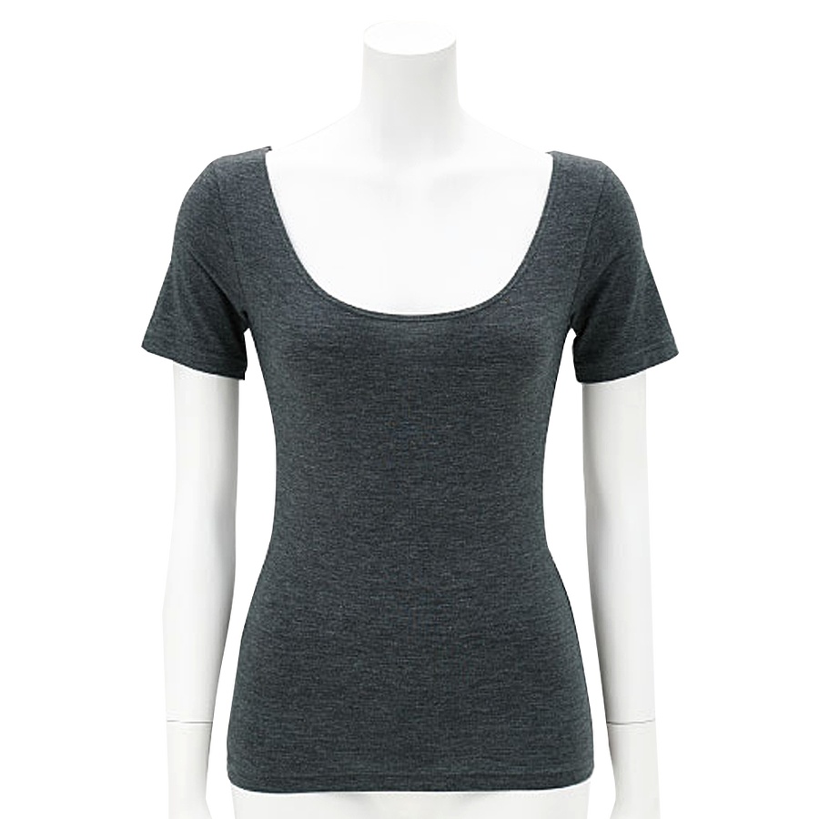 自营cecile 圆领抗菌防臭吸汗3分袖内衣 炭灰色 l