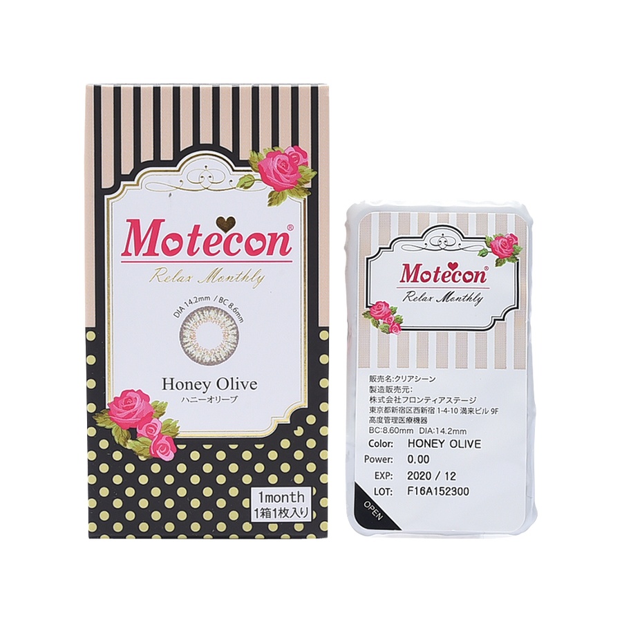 Motecon 月抛型美瞳 蜂蜜橄榄绿 1片装 -2.00