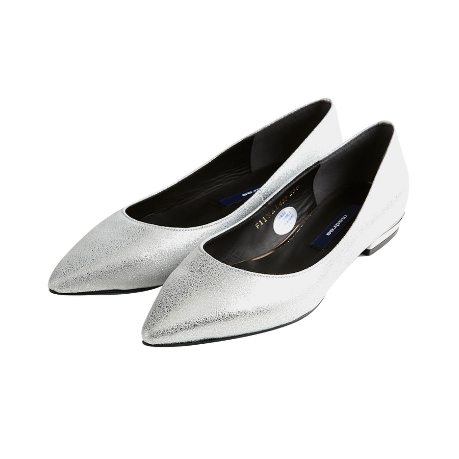 自营madras 尖头浅口平底鞋 银色 22.5cm
