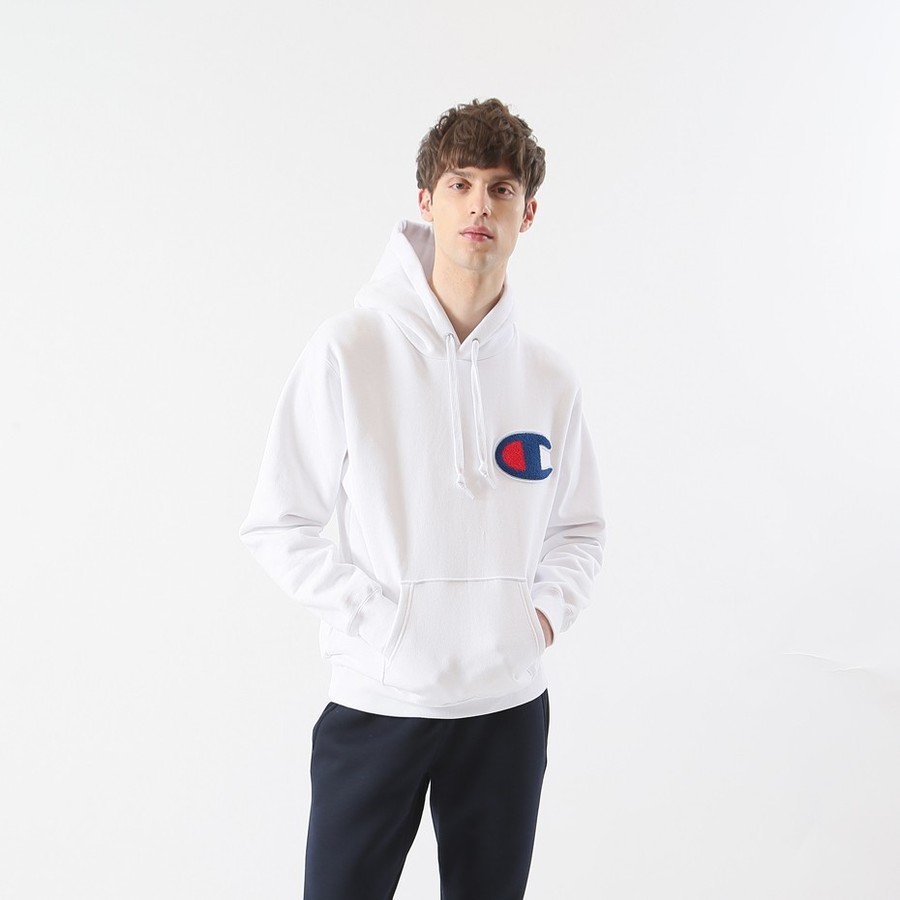 champion 男女可穿 经典巨型c logo帽衫卫衣c3-e127 白色 m