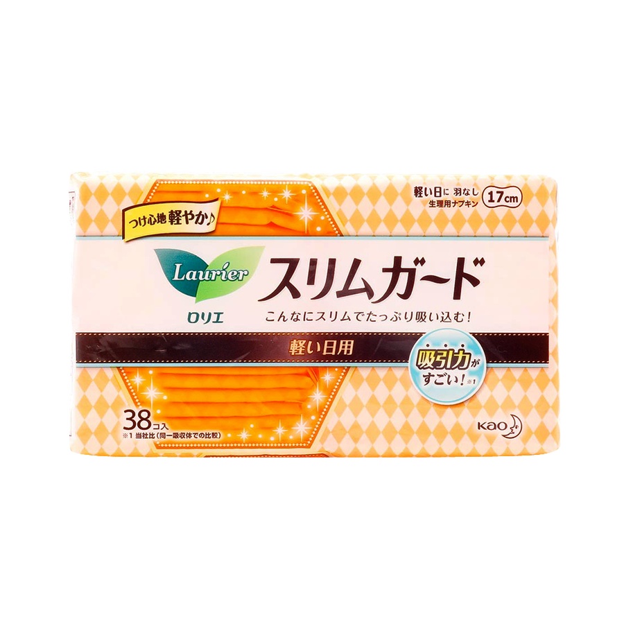 Laurier 乐而雅 超薄瞬吸量少日用无护翼卫生巾 17cm 38片