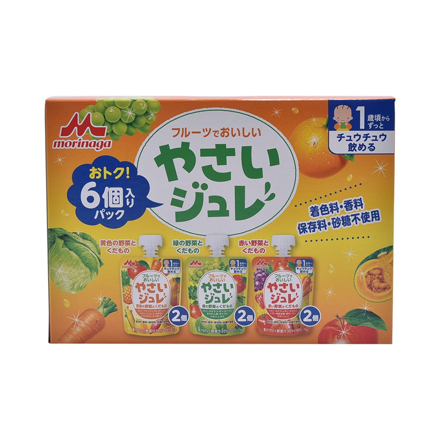 自营morinagamilk 森永乳业 婴幼儿蔬菜果汁果冻 70g×6个