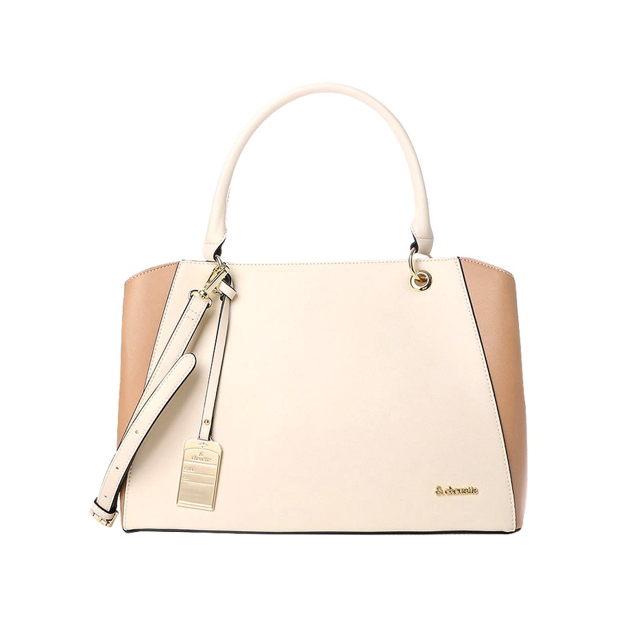 & chouette 拼色软皮单肩包 灰白色