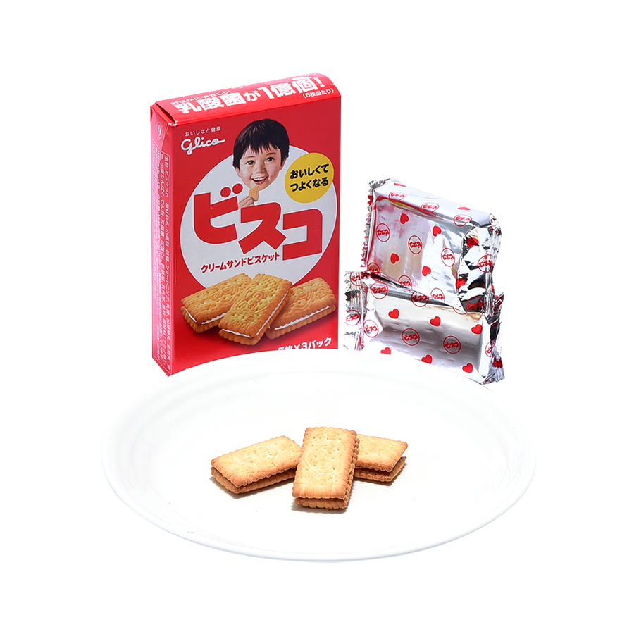 glico 格力高 bisco乳酸菌幼儿夹心曲奇饼干 15枚