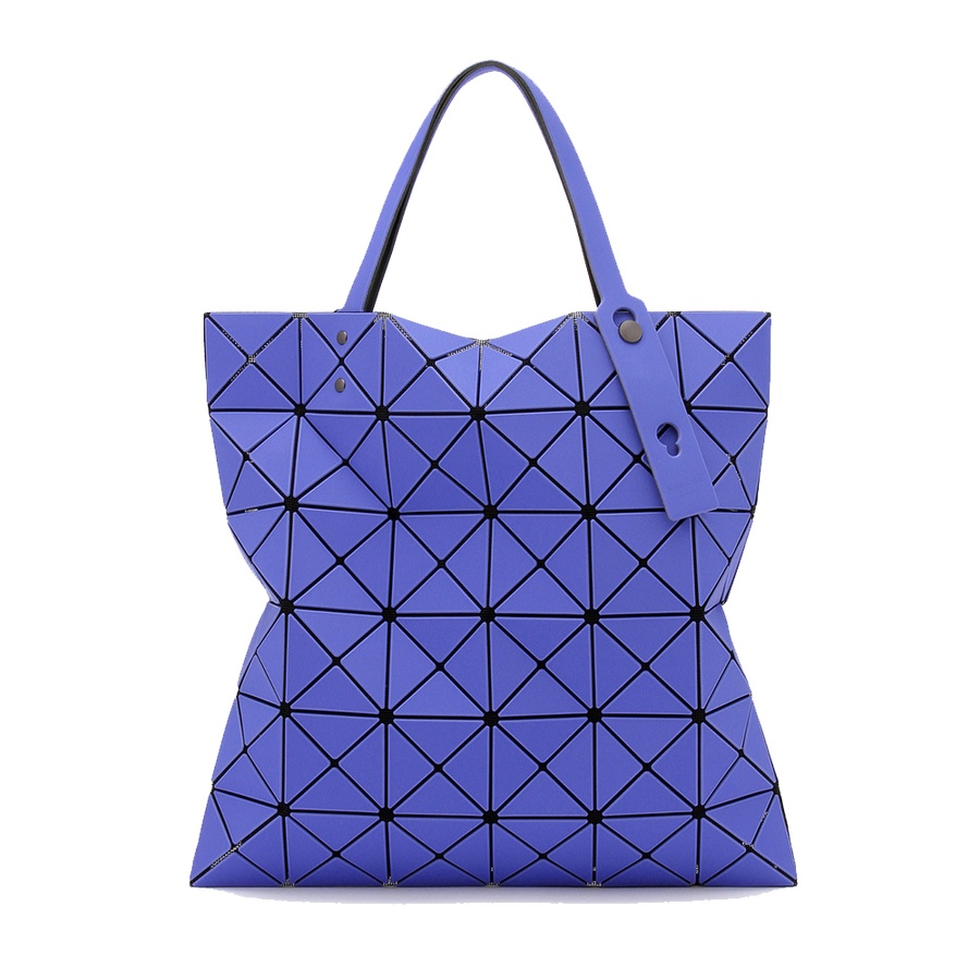 自营bao bao issey miyake 三宅一生6x6格哑光雾面手提包 紫蓝色