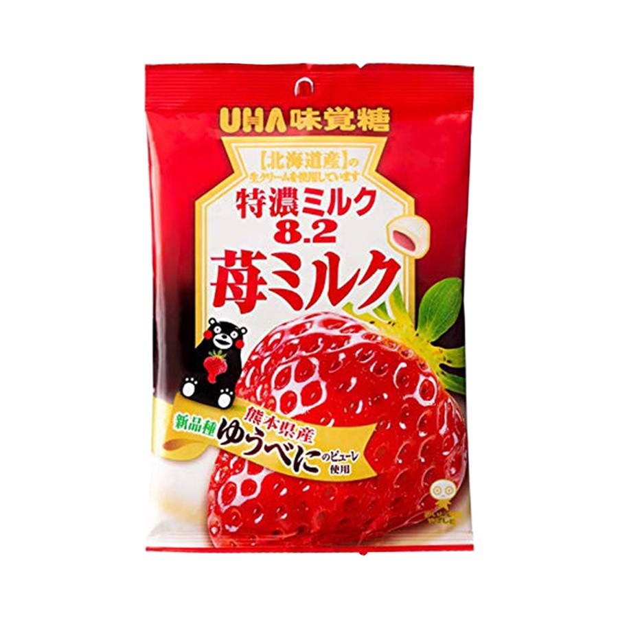 自营uha 味觉糖 特浓牛奶糖8.2 草莓牛奶 80g