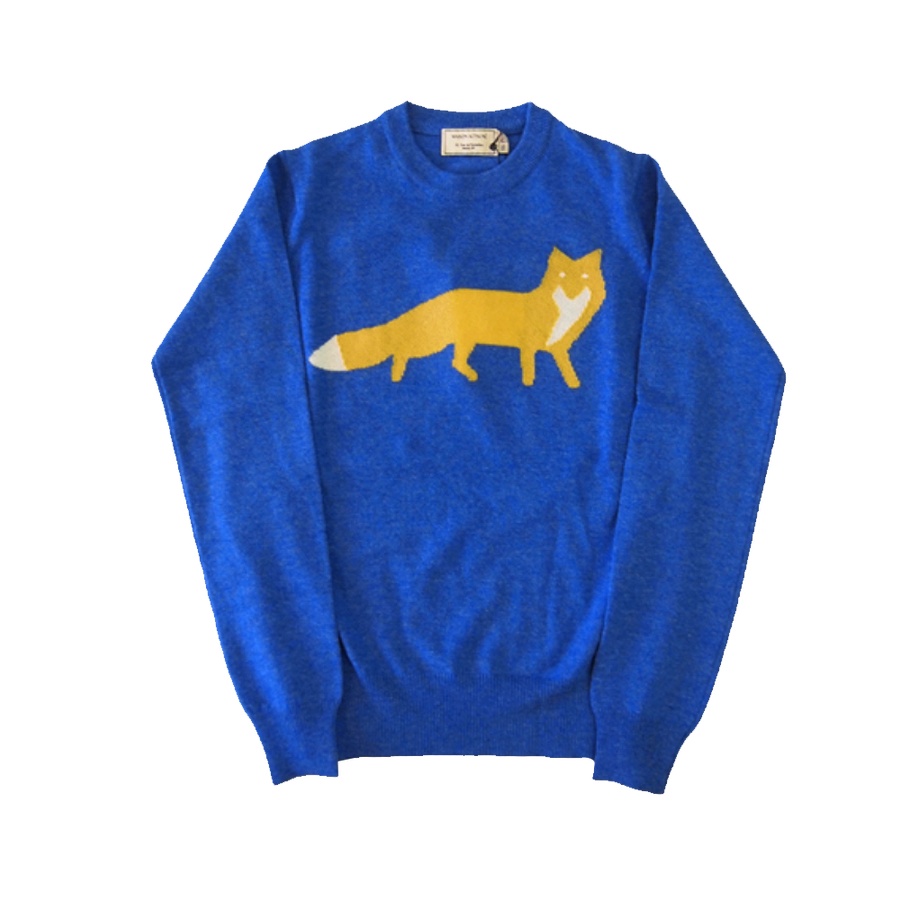 maison kitsune 小狐狸针织毛衣 蓝色 xs