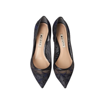 diana刺绣透视方跟鞋_diana鞋高跟鞋_豌豆公主