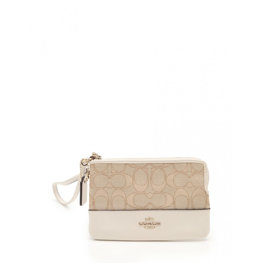 自营【中古】coach 蔻驰 signature系列小包 ab 米色×象牙白(二手)