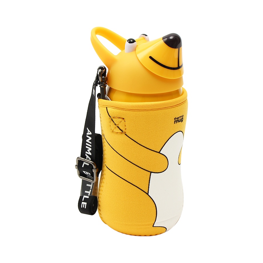 thermo mug 可爱动物造型儿童吸管水壶 am18-38 黄色小熊 380ml