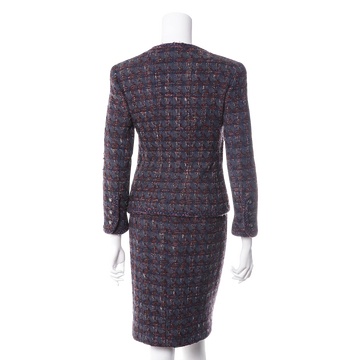 自营【古着】chanel 香奈儿 粗花呢套装36码(羊毛) 棕色×海军蓝