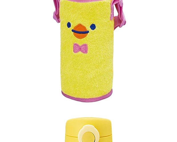 自营peacock 按钮式保温杯 附专用杯套 小黄鸭款 0.35l