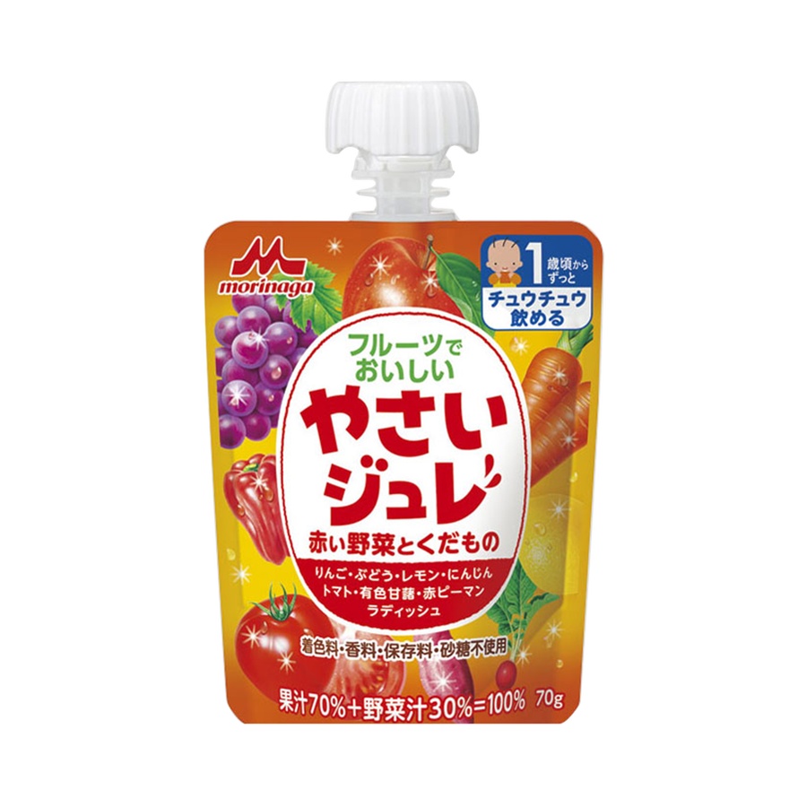 morinaga milk 森永乳业 宝宝儿童水果吸吸乐营养果冻 红蔬菜 70g