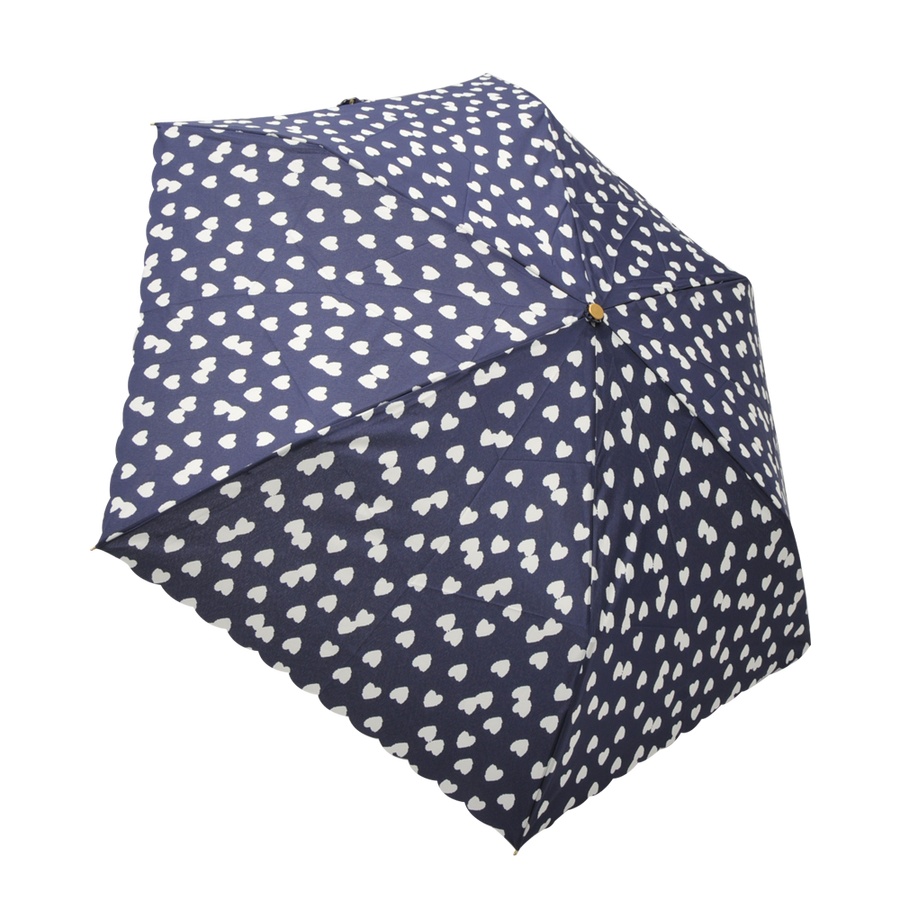 w.p.c 小爱心晴雨两用三折伞 963-017 藏青色 50cm 1把