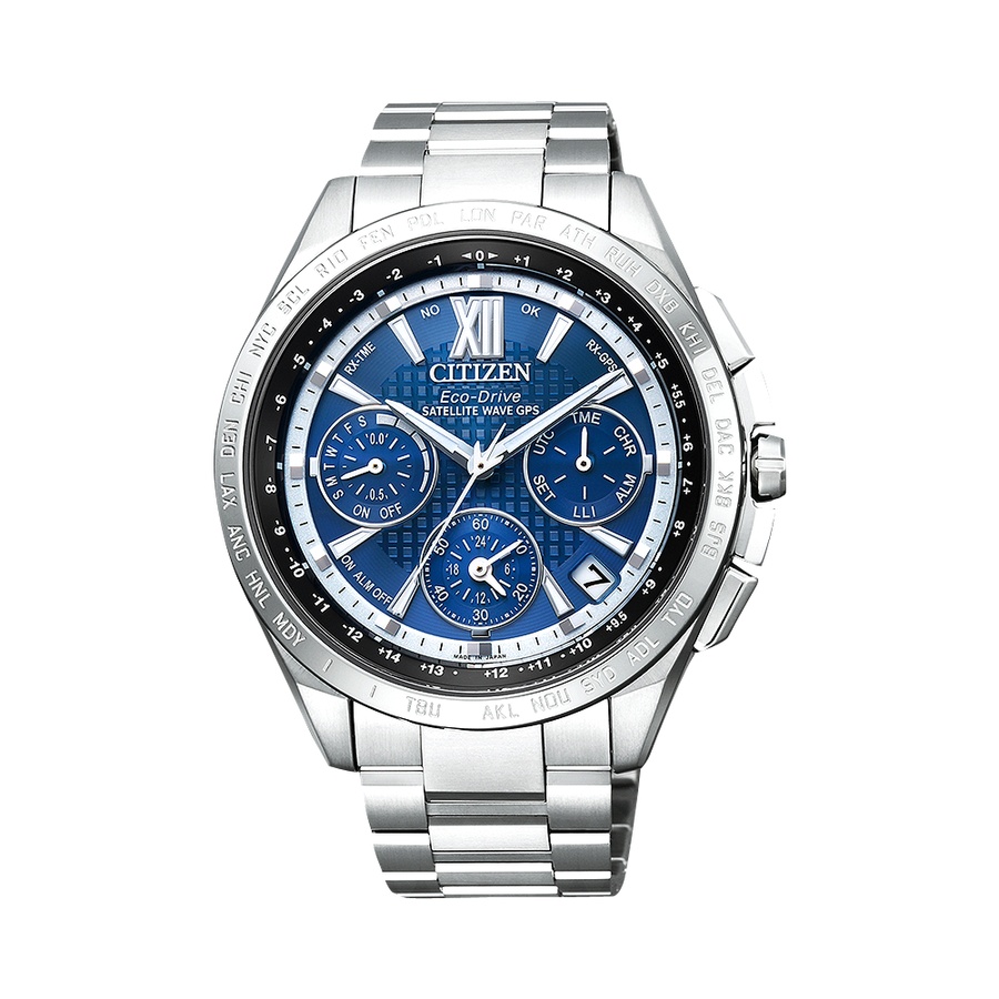 citizen 西铁城 attesa 男士双历三眼光能gps电波手表 cc9010-66l 1只